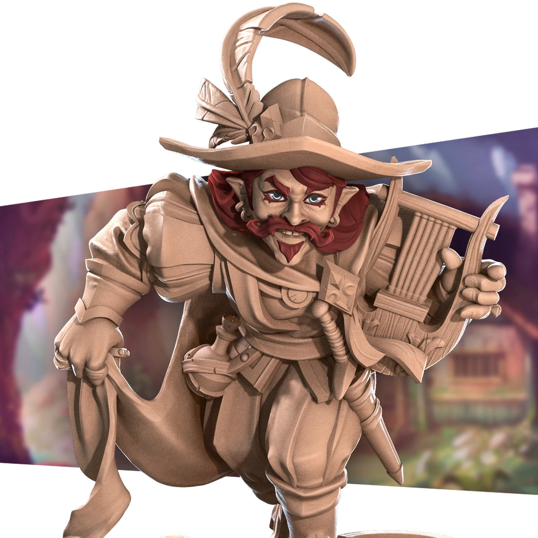 Halfling Bard Miniature | Tabletop RPG Miniature | Bite the Bullet | Roleplaying 3D Printed Fantasy Mini - 3DPrintDen