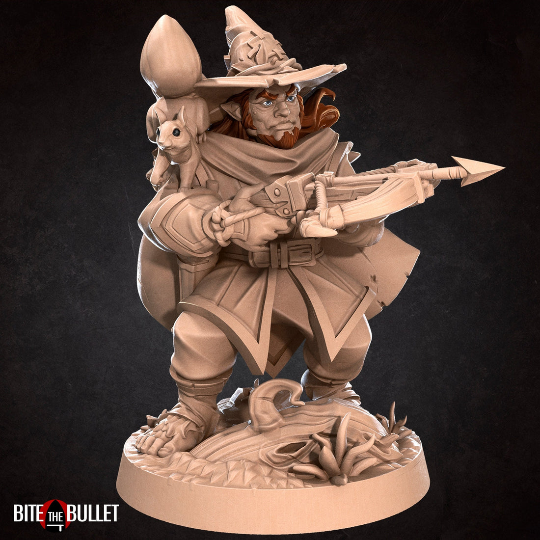 Halfling Ranger Miniature | Tabletop RPG Miniature | Bite the Bullet | Roleplaying 3D Printed Fantasy Mini - 3DPrintDen