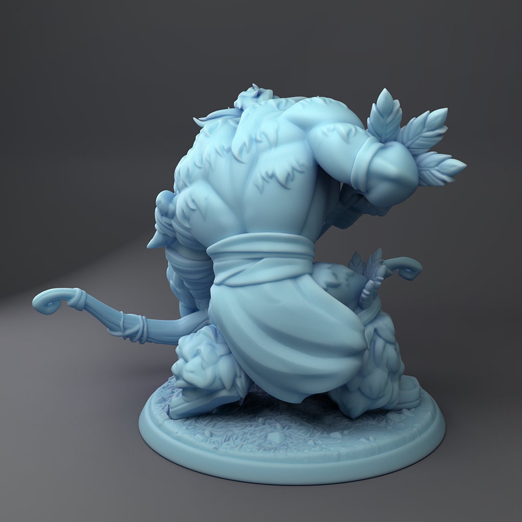 Owl Bear Hunter Miniature | Twin Goddess Miniatures | Tabletop RPG Miniature | Roleplaying 3D Printed Fantasy Mini - 3DPrintDen