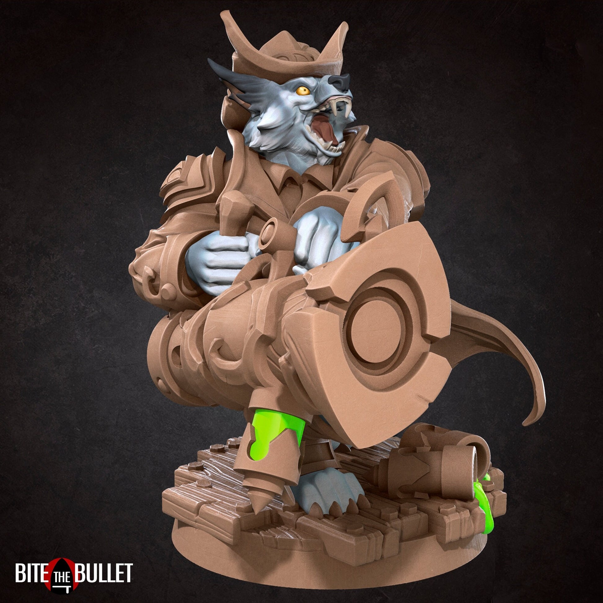 Werewolf Ranger Miniature | Tabletop RPG Miniature | Bite the Bullet | Roleplaying 3D Printed Fantasy Mini - 3DPrintDen