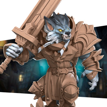 Werewolf Warrior Miniature | Tabletop RPG Miniature | Bite the Bullet | Roleplaying 3D Printed Fantasy Mini - 3DPrintDen