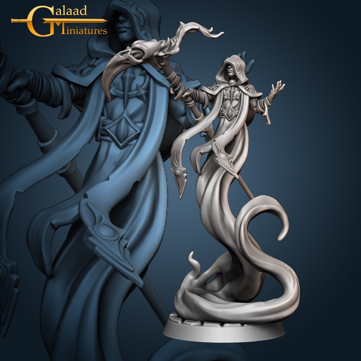 Archmage Miniature | Tabletop RPG Miniature | Galaad Miniatures | Roleplaying 3D Printed Fantasy Mini - 3DPrintDen