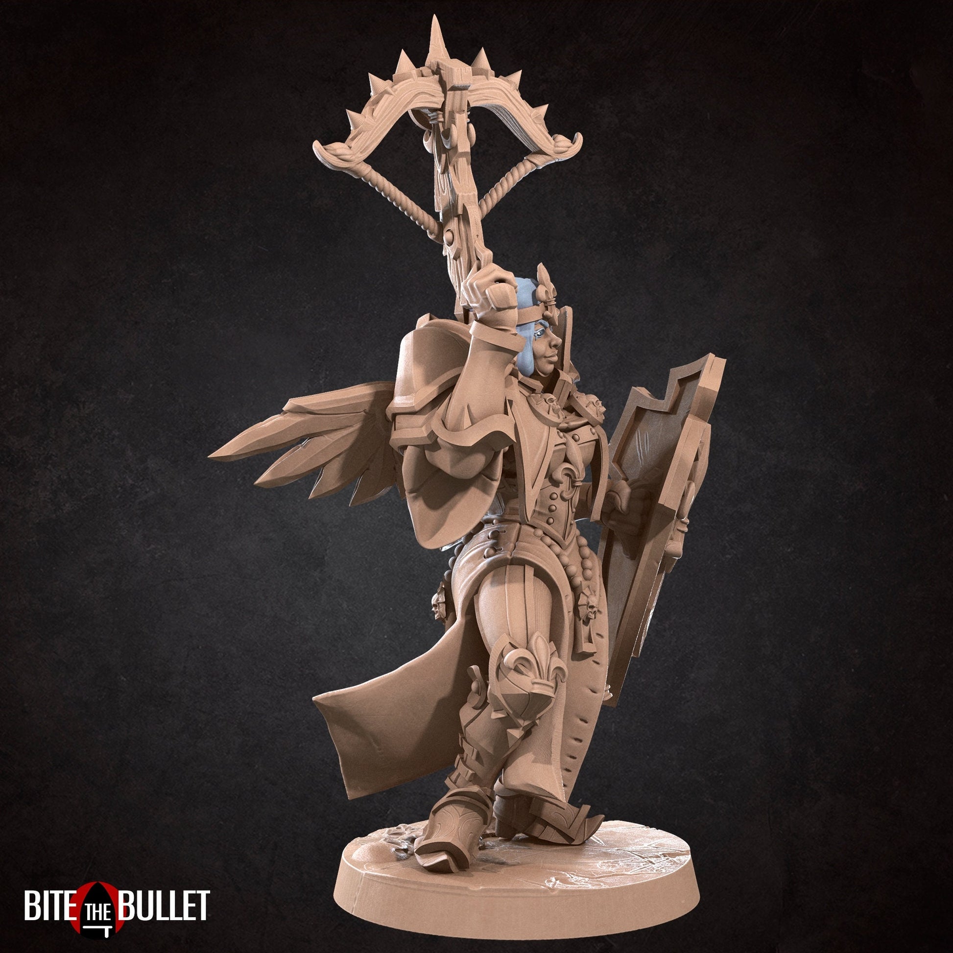 Support Battlesister Miniature | Tabletop RPG Miniature | Bite the Bullet | Roleplaying 3D Printed Fantasy Mini - 3DPrintDen