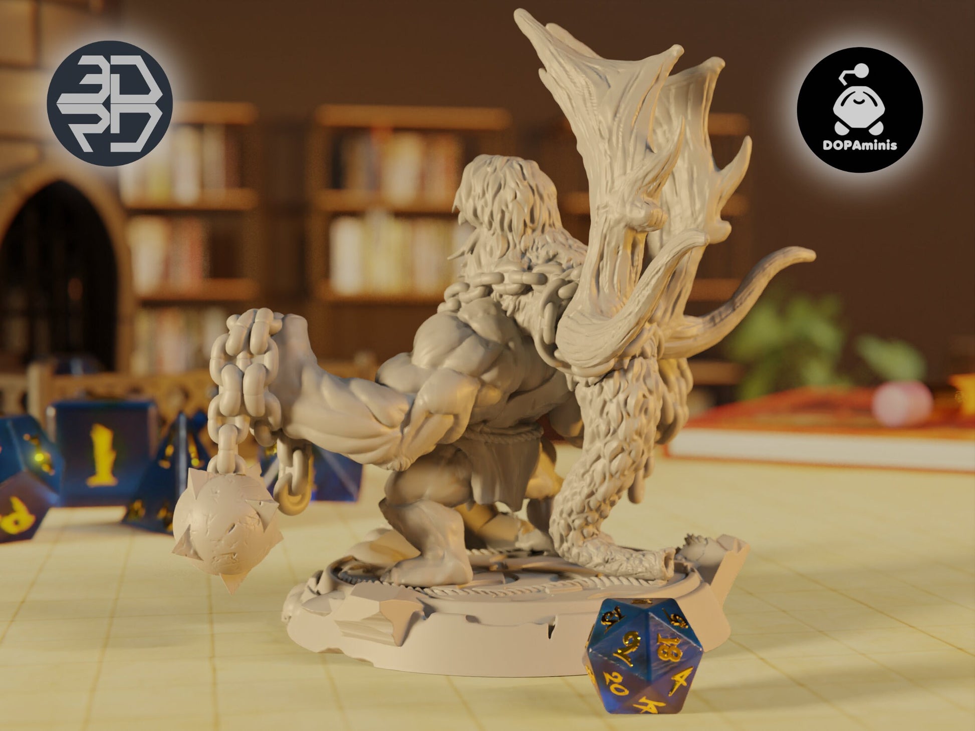 Giant Miniature, Gha'Rook | Tabletop RPG Miniature | Woodland Tribe | Roleplaying 3D Printed Fantasy Mini - 3DPrintDen