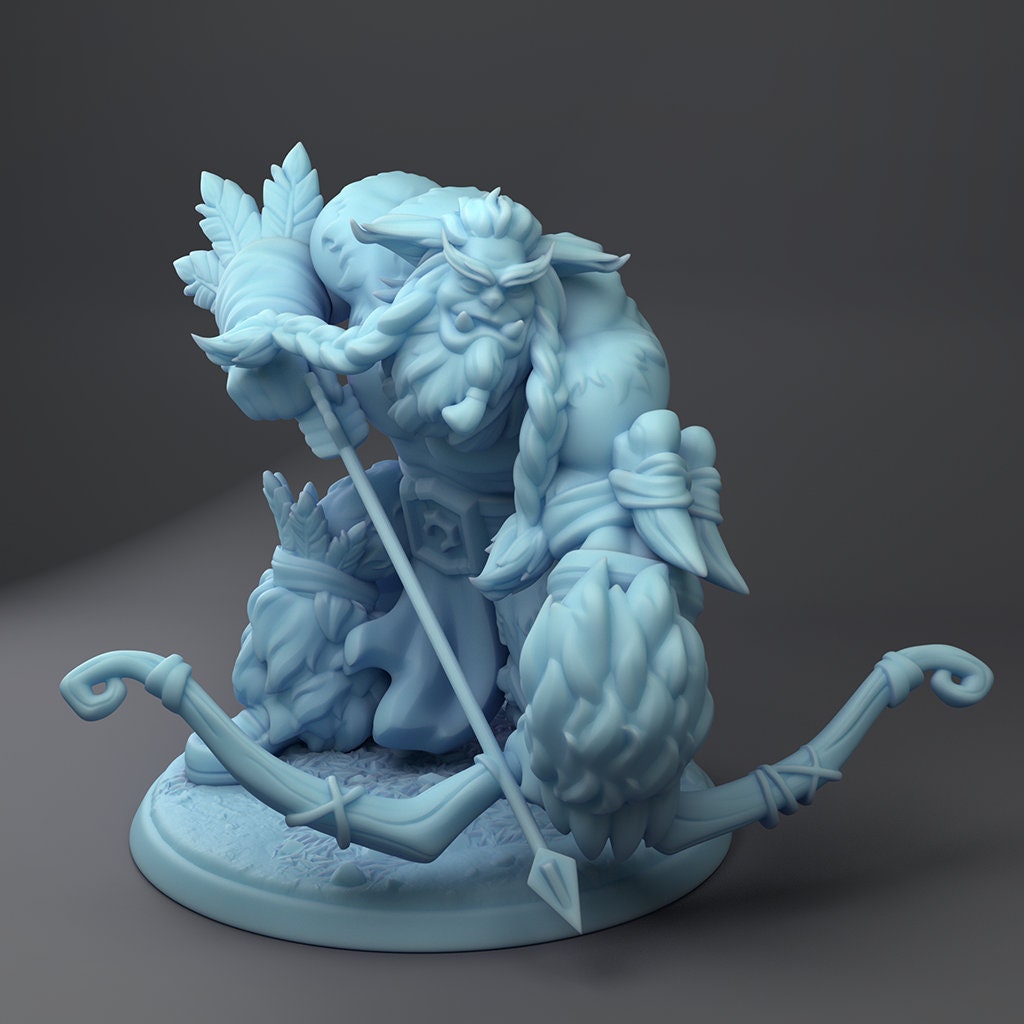 Owl Bear Hunter Miniature | Twin Goddess Miniatures | Tabletop RPG Miniature | Roleplaying 3D Printed Fantasy Mini - 3DPrintDen