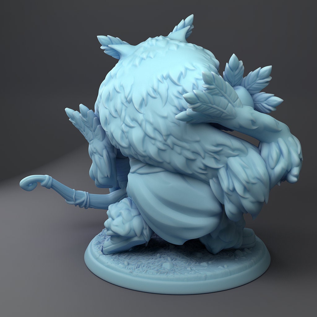 Owl Bear Hunter Miniature | Twin Goddess Miniatures | Tabletop RPG Miniature | Roleplaying 3D Printed Fantasy Mini - 3DPrintDen