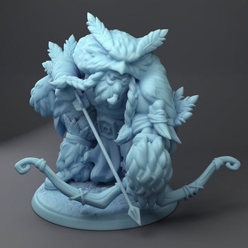 Owl Bear Hunter Miniature | Twin Goddess Miniatures | Tabletop RPG Miniature | Roleplaying 3D Printed Fantasy Mini - 3DPrintDen