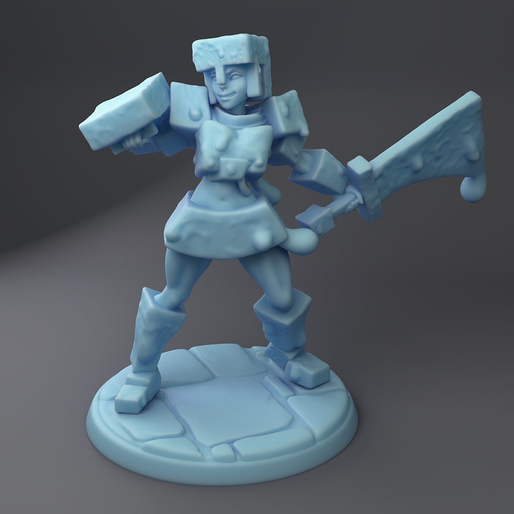 Gelatinous Cube Hunter Miniature | Twin Goddess Miniatures | Tabletop RPG Miniature | Roleplaying 3D Printed Fantasy Mini - 3DPrintDen