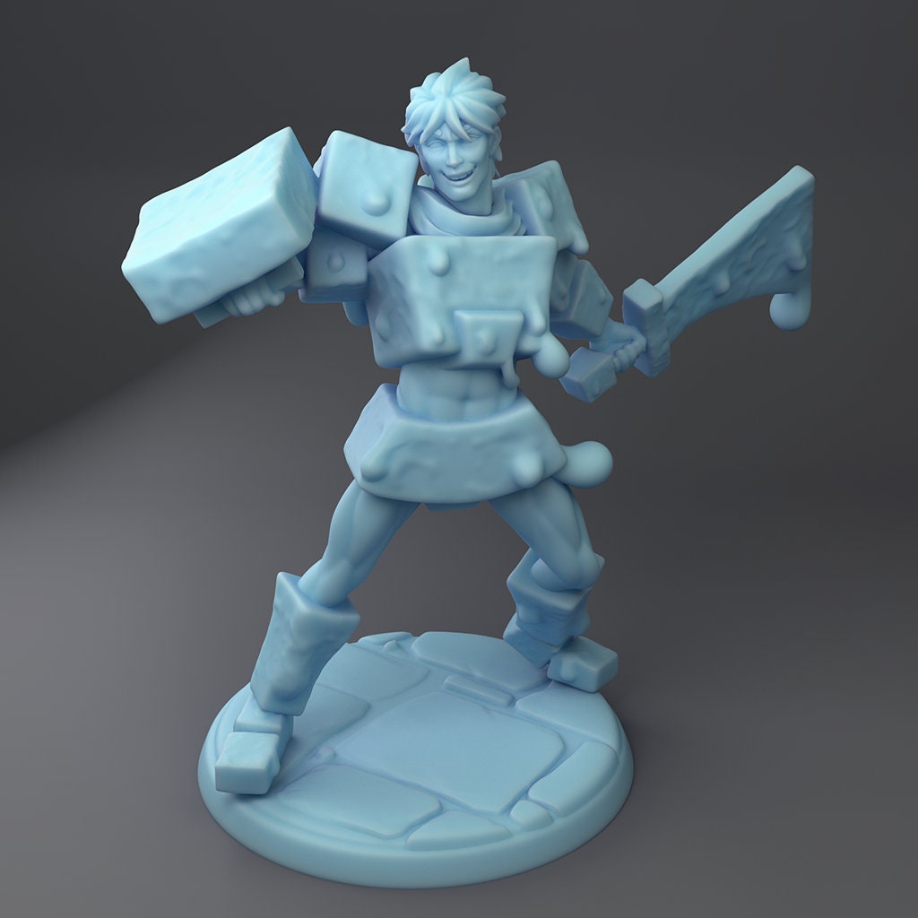 Gelatinous Cube Hunter Miniature | Twin Goddess Miniatures | Tabletop RPG Miniature | Roleplaying 3D Printed Fantasy Mini - 3DPrintDen