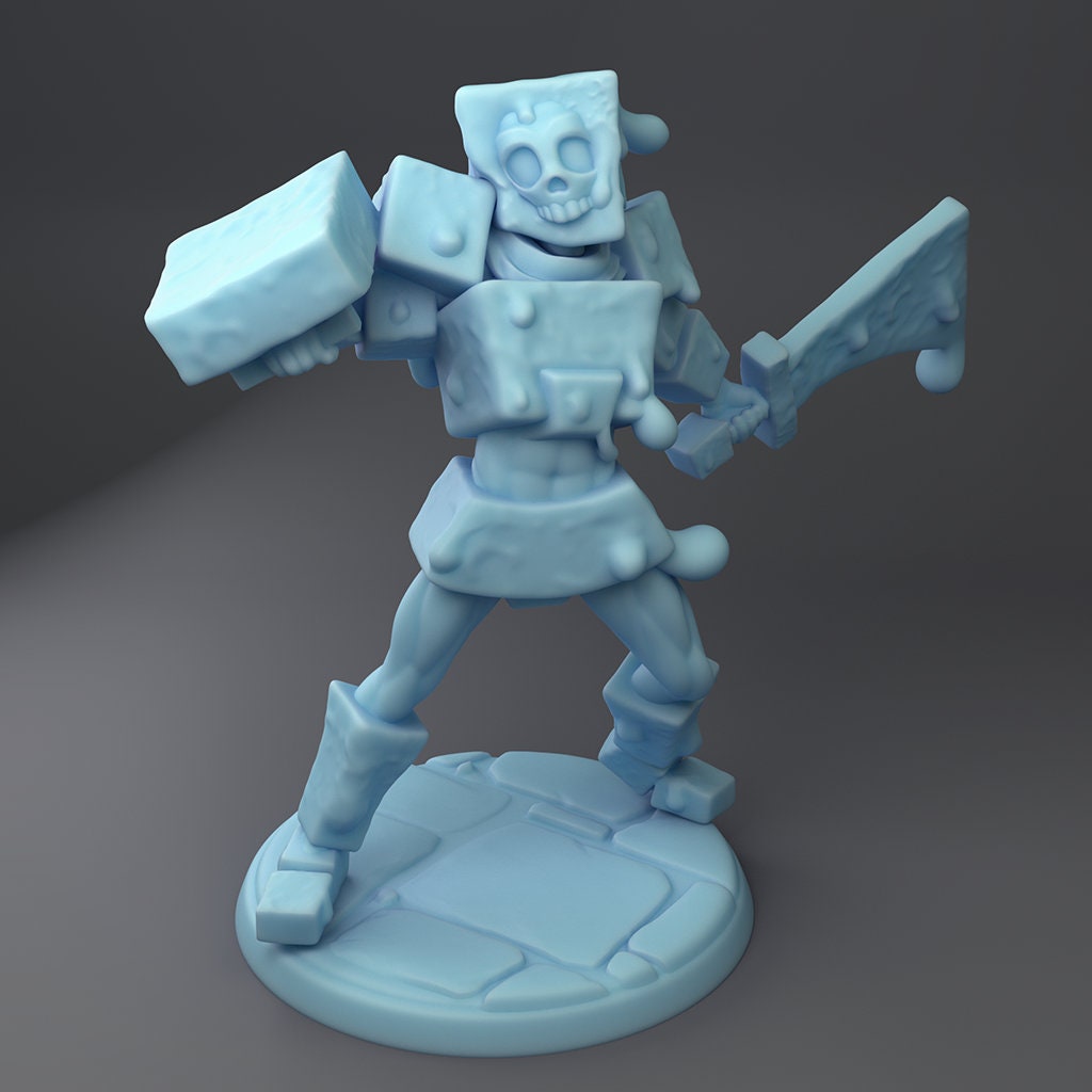 Gelatinous Cube Hunter Miniature | Twin Goddess Miniatures | Tabletop RPG Miniature | Roleplaying 3D Printed Fantasy Mini - 3DPrintDen