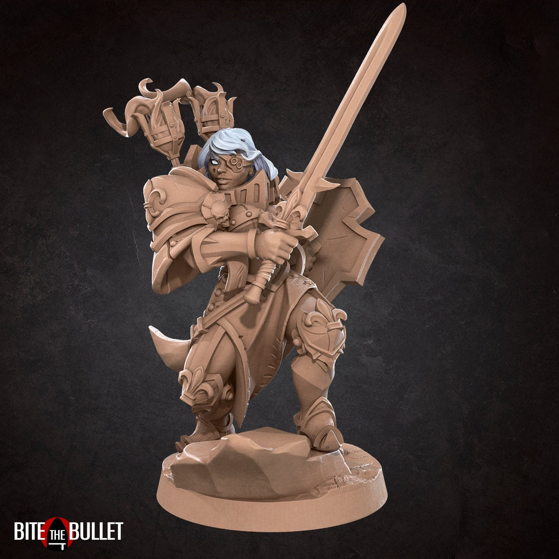 Commander Battlesister Miniature | Tabletop RPG Miniature | Bite the Bullet | Roleplaying 3D Printed Fantasy Mini - 3DPrintDen