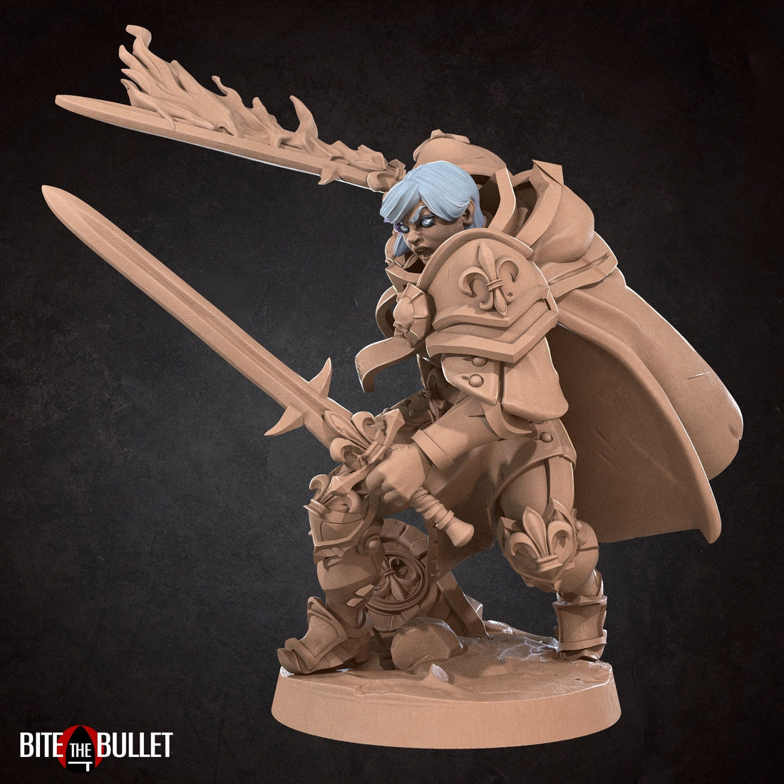 Crusader Battlesister Miniature | Tabletop RPG Miniature | Bite the Bullet | Roleplaying 3D Printed Fantasy Mini - 3DPrintDen