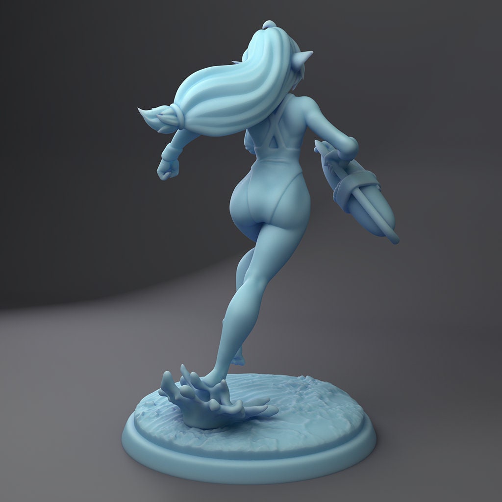 Female Lifeguard Miniature | Twin Goddess Miniatures | Tabletop RPG Miniature | Roleplaying 3D Printed Fantasy Mini - 3DPrintDen