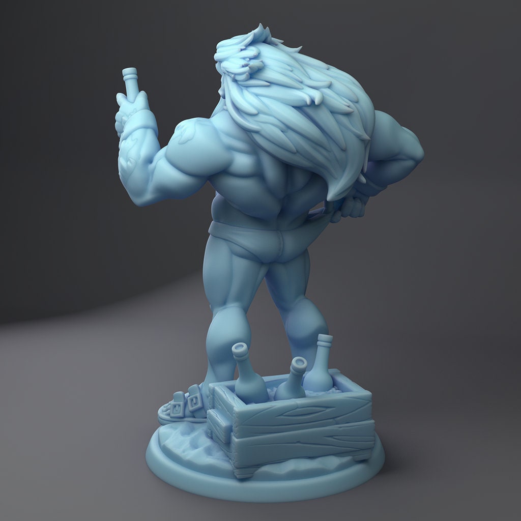 Furbolg Beachgoer Miniature | Twin Goddess Miniatures | Tabletop RPG Miniature | Roleplaying 3D Printed Fantasy Mini - 3DPrintDen