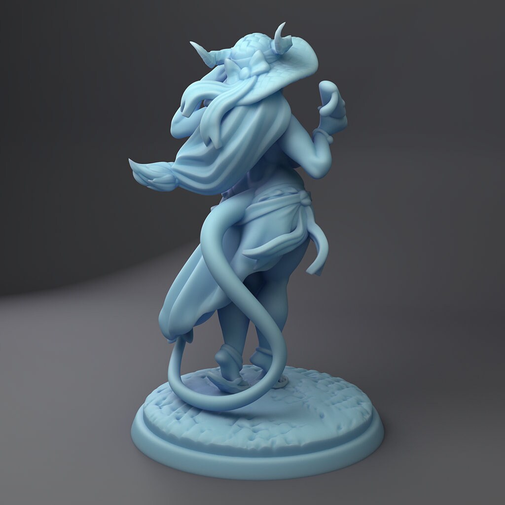 Succubus Beachgoer Miniature | Twin Goddess Miniatures | Tabletop RPG Miniature | Roleplaying 3D Printed Fantasy Mini - 3DPrintDen