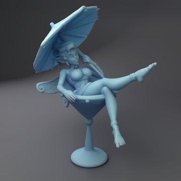 Martini Fairy Miniature | Twin Goddess Miniatures | Tabletop RPG Miniature | Roleplaying 3D Printed Fantasy Mini - 3DPrintDen