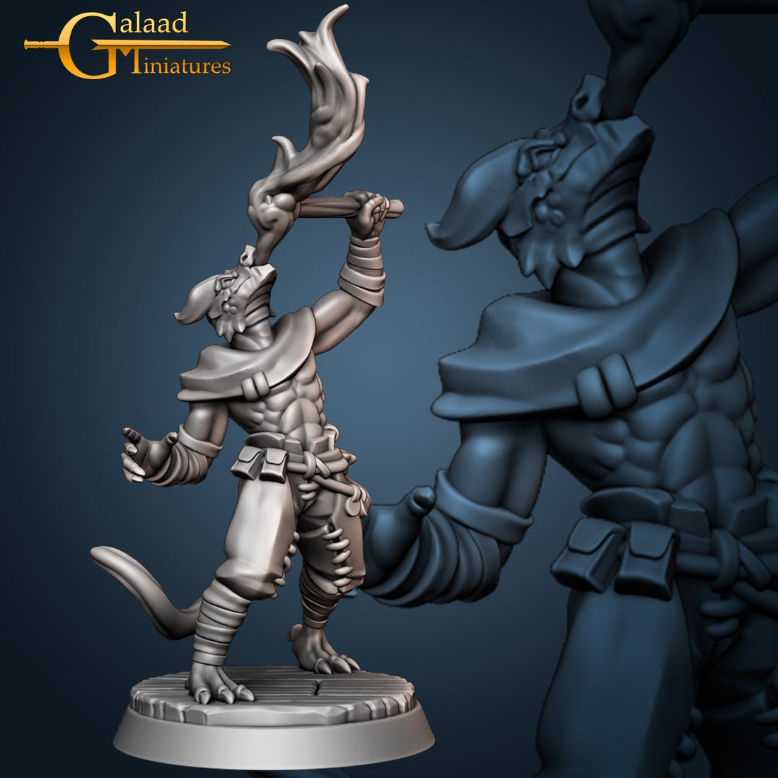 Dragonborn Firebreather Miniature | Tabletop RPG Miniature | Galaad Miniatures | Roleplaying 3D Printed Fantasy Mini - 3DPrintDen