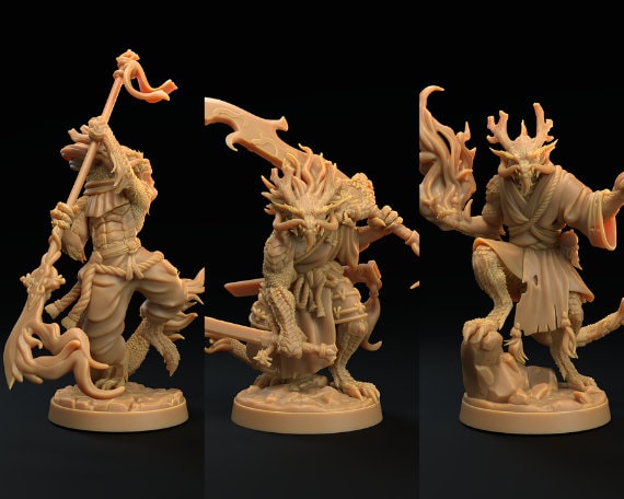 Dragonborn Miniature | Tabletop RPG Miniature | Dragon Trappers Lodge | Roleplaying 3D Printed Fantasy Mini - 3DPrintDen