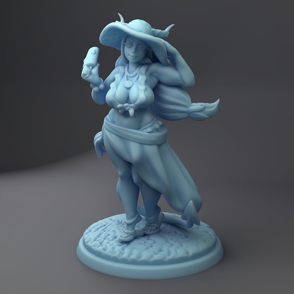 Succubus Beachgoer Miniature | Twin Goddess Miniatures | Tabletop RPG Miniature | Roleplaying 3D Printed Fantasy Mini - 3DPrintDen