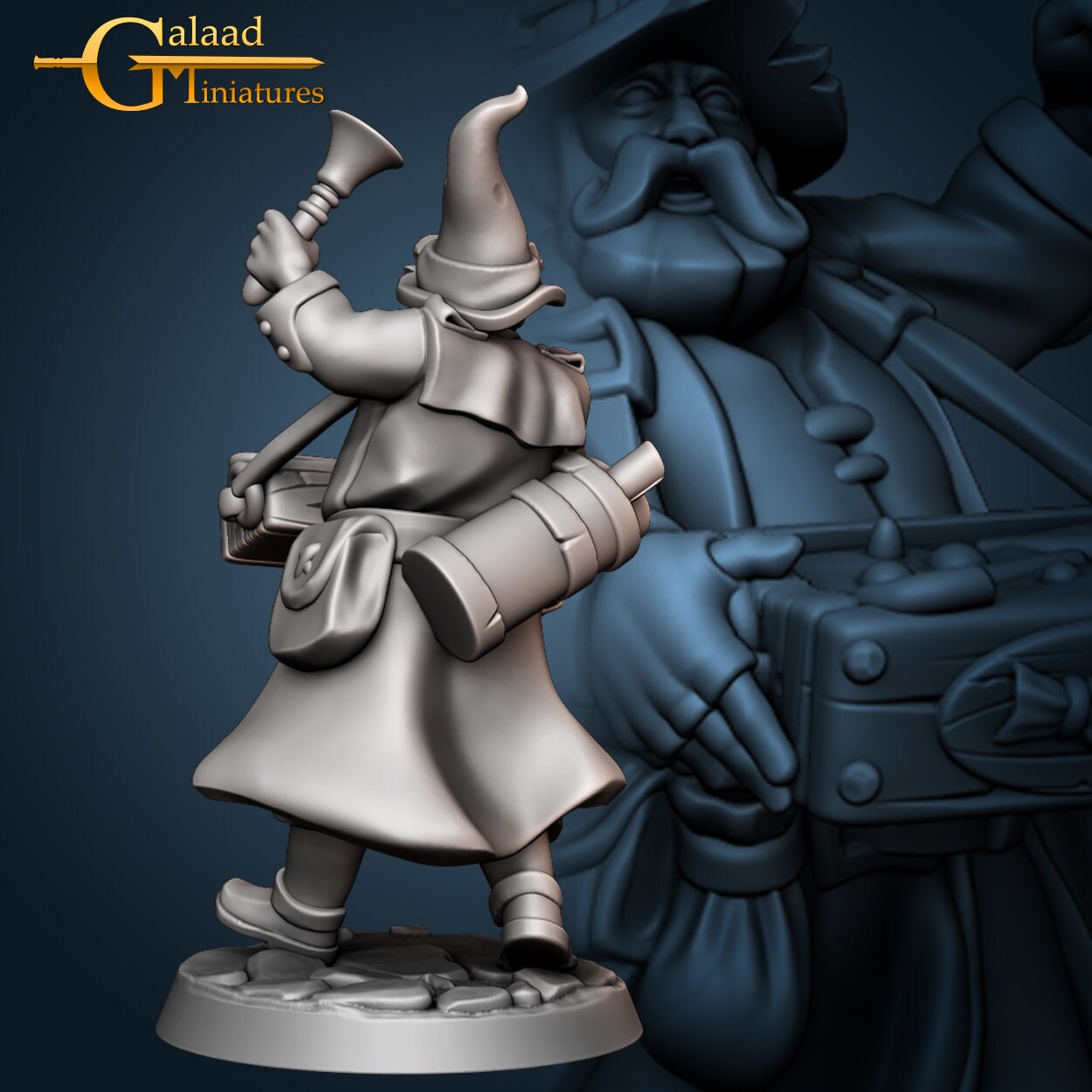 Peddler Miniature | Tabletop RPG Miniature | Galaad Miniatures | Roleplaying 3D Printed Fantasy Mini - 3DPrintDen