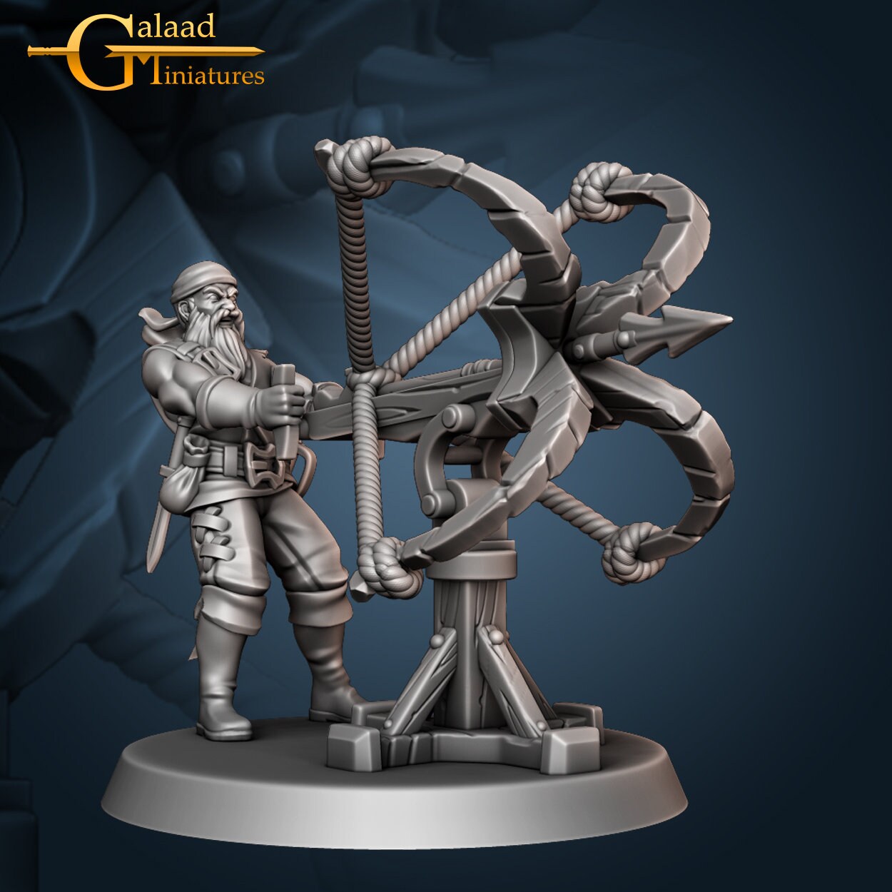 Pirate Ballista Miniature | Tabletop RPG Miniature | Galaad Miniatures | Roleplaying 3D Printed Fantasy Mini - 3DPrintDen