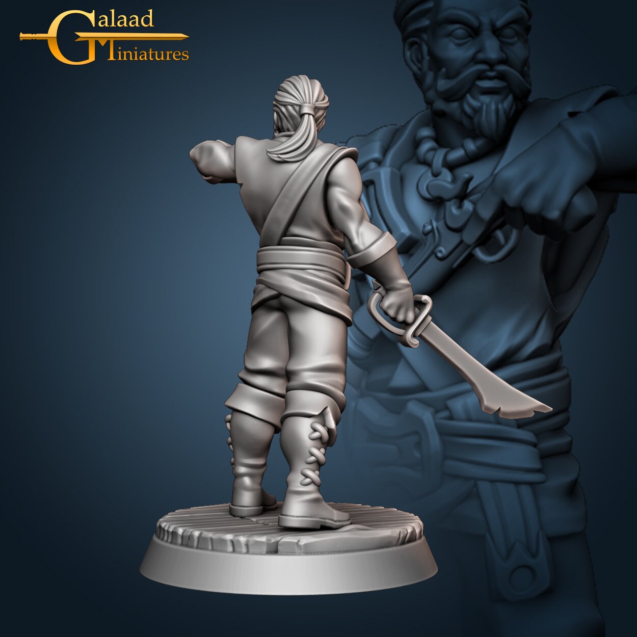 Pirate Duel Miniature | Tabletop RPG Miniature | Galaad Miniatures | Roleplaying 3D Printed Fantasy Mini - 3DPrintDen