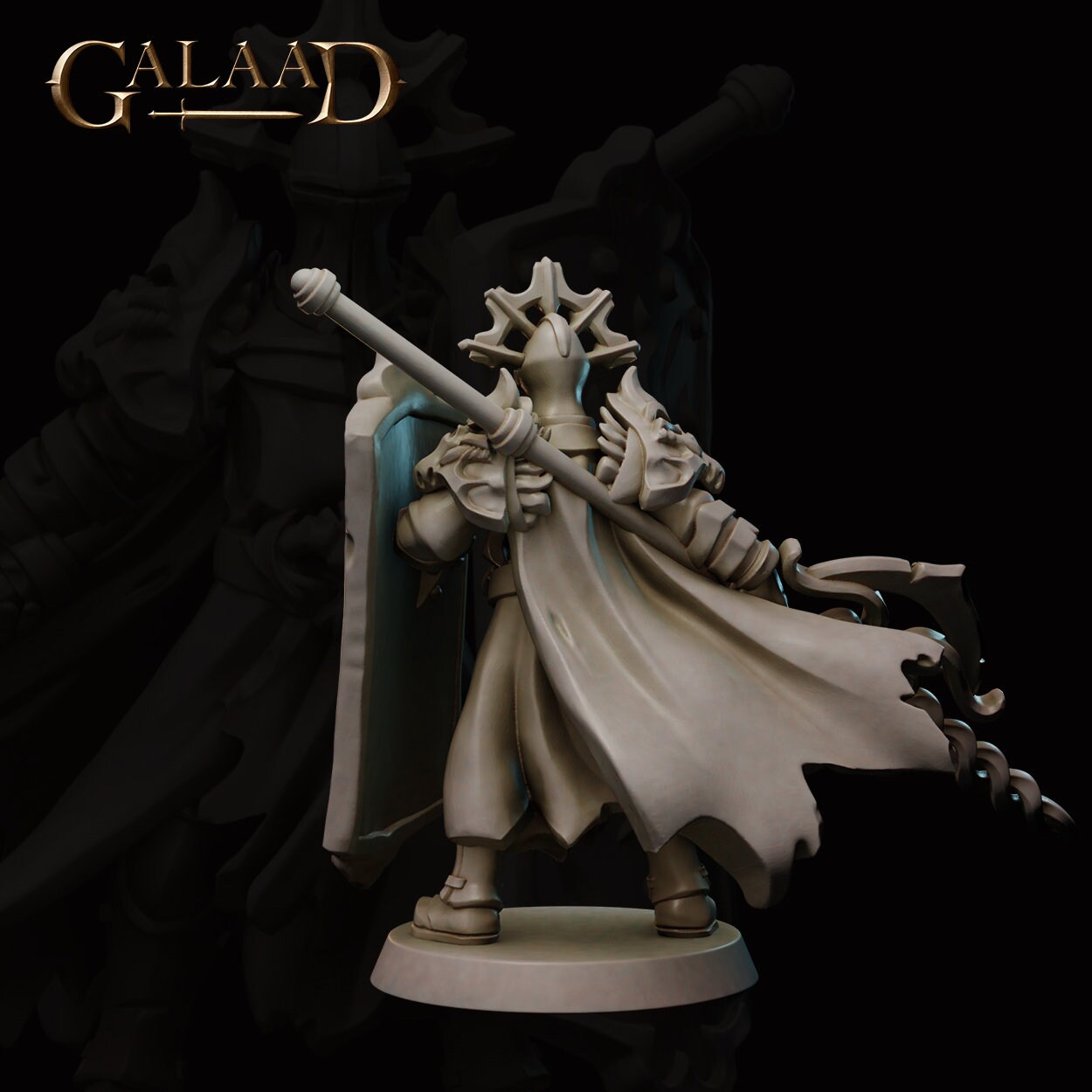 Dark Knight Miniature | Tabletop RPG Miniature | Galaad Miniatures | Roleplaying 3D Printed Fantasy Mini - 3DPrintDen