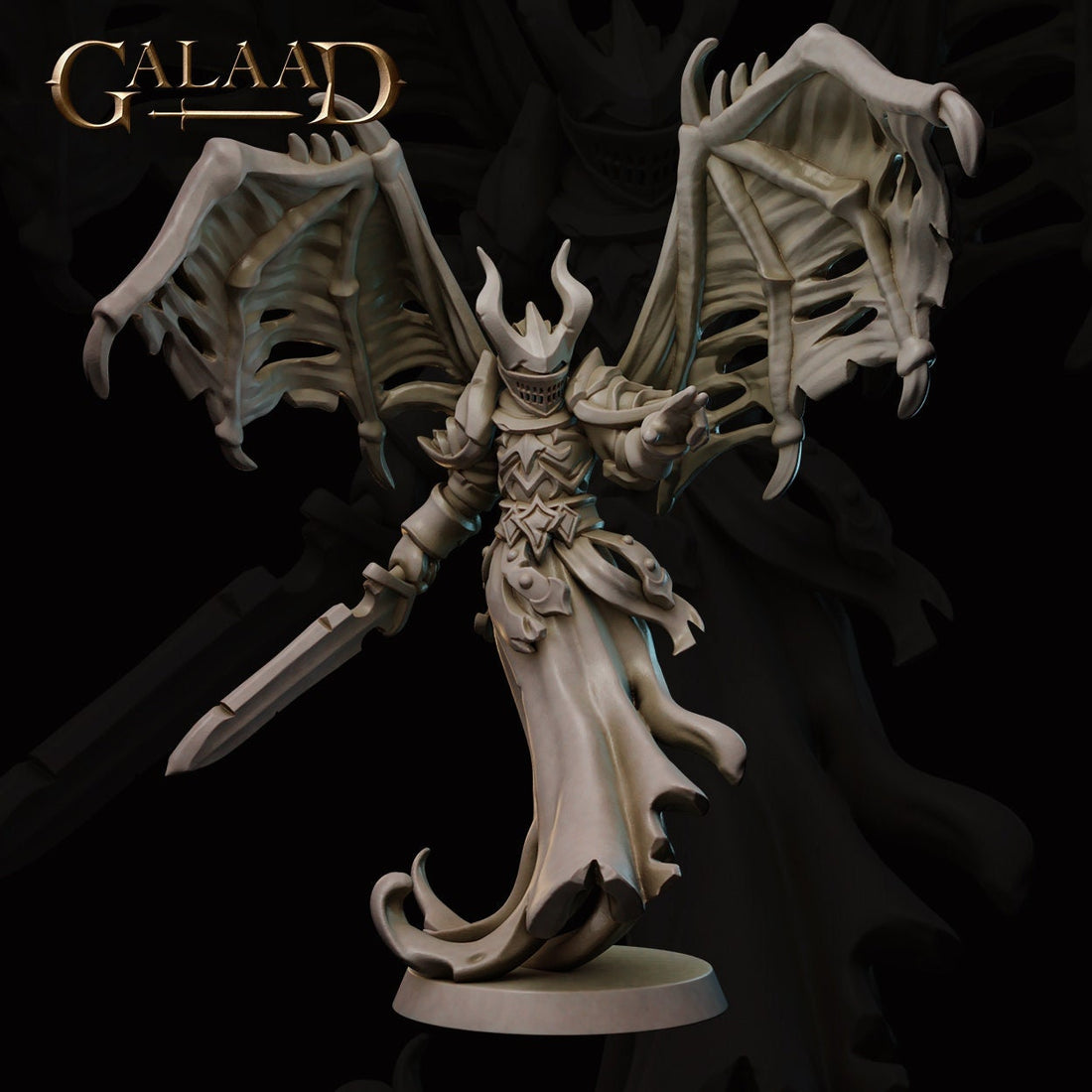 Demon Knight Miniature | Tabletop RPG Miniature | Galaad Miniatures | Roleplaying 3D Printed Fantasy Mini - 3DPrintDen