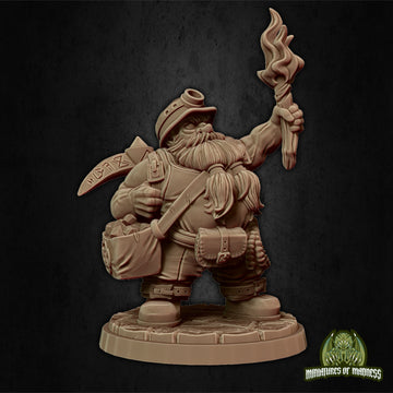 Dwarf Adventurer Minature, Baldur | Tabletop RPG Miniature | Miniatures of Madness | Roleplaying 3D Printed Fantasy Mini - 3DPrintDen