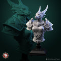 Female Dragonborn Knight Bust, Arsha | Tabletop RPG Miniature | White Werewolf Tavern | Roleplaying 3D Printed Fantasy Mini - 3DPrintDen