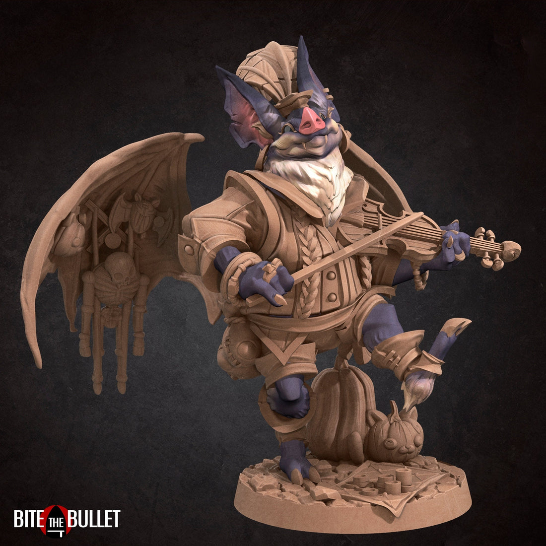 Batfolk Bard Miniature | Tabletop RPG Miniature | Bite the Bullet | Roleplaying 3D Printed Fantasy Mini - 3DPrintDen