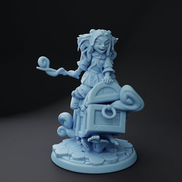 Female Goblin Wizard Miniature | Twin Goddess Miniatures | Tabletop RPG Miniature | Roleplaying 3D Printed Fantasy Mini - 3DPrintDen