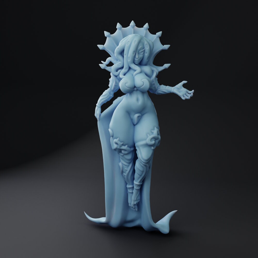 Female Illithid Miniature | Twin Goddess Miniatures | Tabletop RPG Miniature | Roleplaying 3D Printed Fantasy Mini - 3DPrintDen