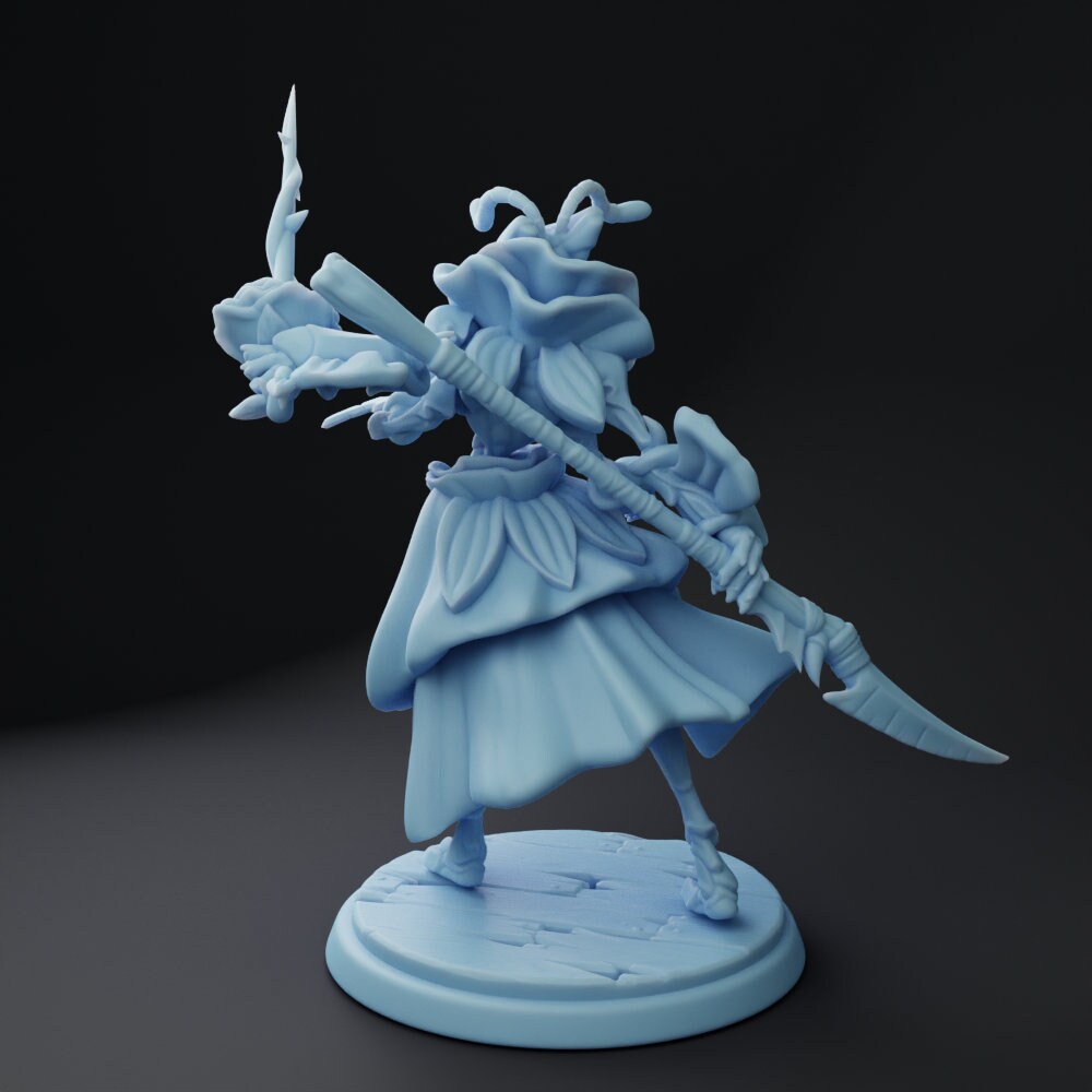 Insect Fighter Miniature | Twin Goddess Miniatures | Tabletop RPG Miniature | Roleplaying 3D Printed Fantasy Mini - 3DPrintDen