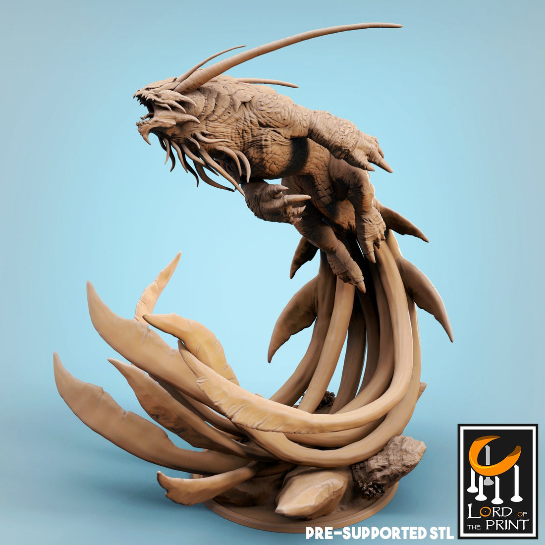 Kraken Miniature | Tabletop RPG Miniature | Rescale Miniature | Roleplaying 3D Printed Fantasy Mini - 3DPrintDen