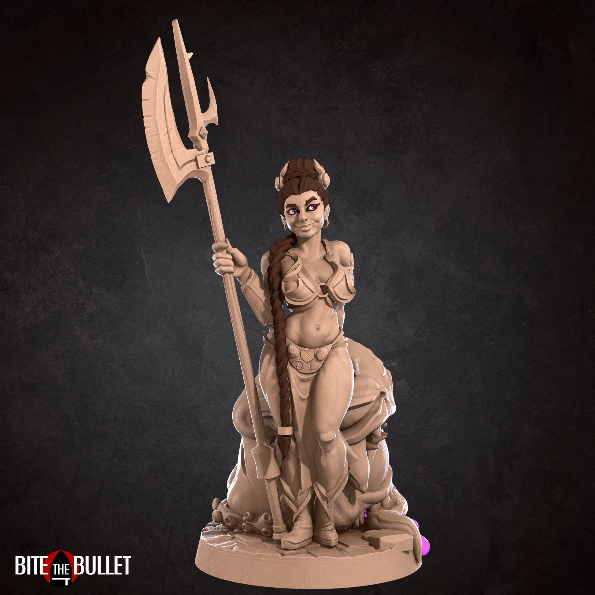 Female Warrior Miniature, Lizzy | Tabletop RPG Miniature | Bite the Bullet | Roleplaying 3D Printed Fantasy Mini - 3DPrintDen