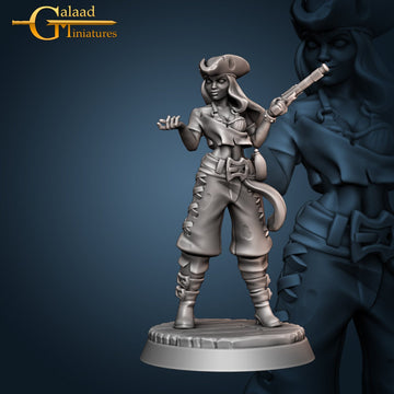 Female Pirate Miniature | Tabletop RPG Miniature | Galaad Miniatures | Roleplaying 3D Printed Fantasy Mini - 3DPrintDen