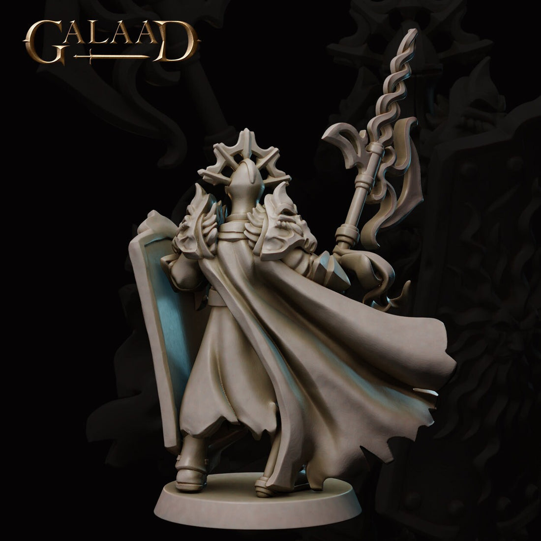 Dark Knight Miniature | Tabletop RPG Miniature | Galaad Miniatures | Roleplaying 3D Printed Fantasy Mini - 3DPrintDen