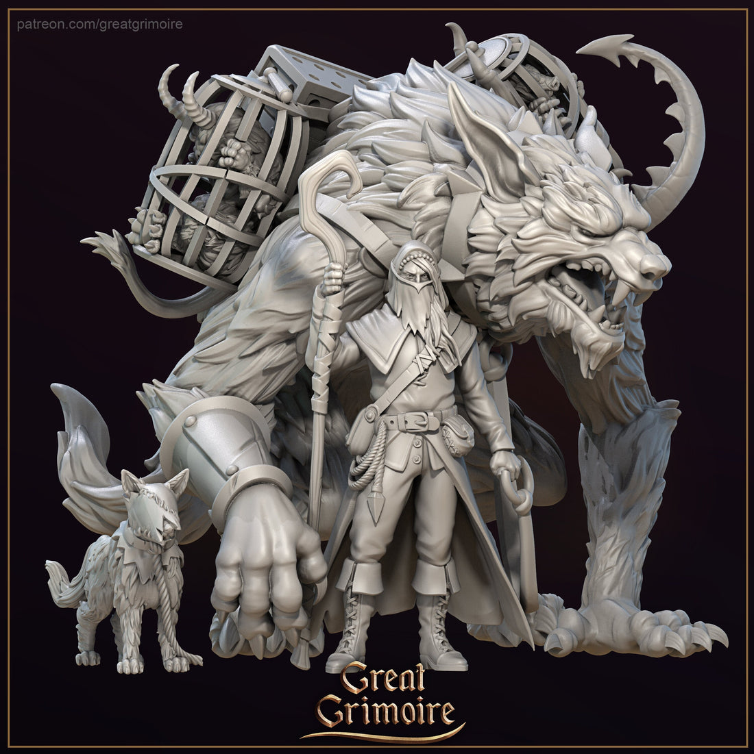 Beast Merchant Miniature | Tabletop RPG Miniature | Great Grimoire | Roleplaying 3D Printed Fantasy Mini - 3DPrintDen