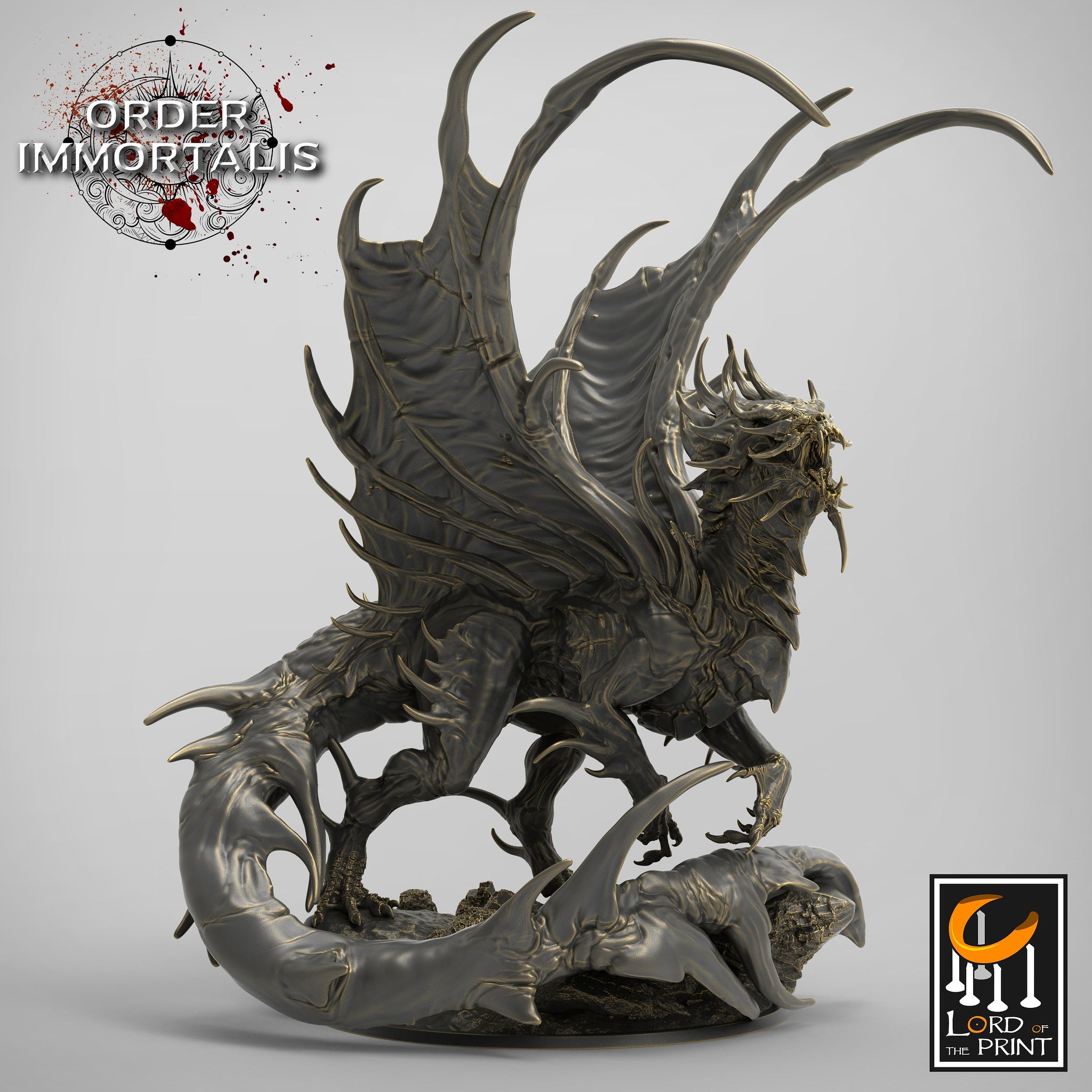 Ancient Blood Dragon Miniature | Tabletop RPG Miniature | Rescale Miniature | Roleplaying 3D Printed Fantasy Mini - 3DPrintDen