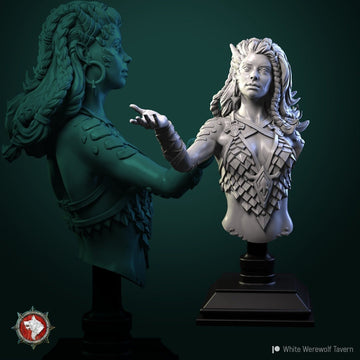 Queen of Dragons Bust, Nala | Tabletop RPG Miniature | White Werewolf Tavern | Roleplaying 3D Printed Fantasy Mini - 3DPrintDen