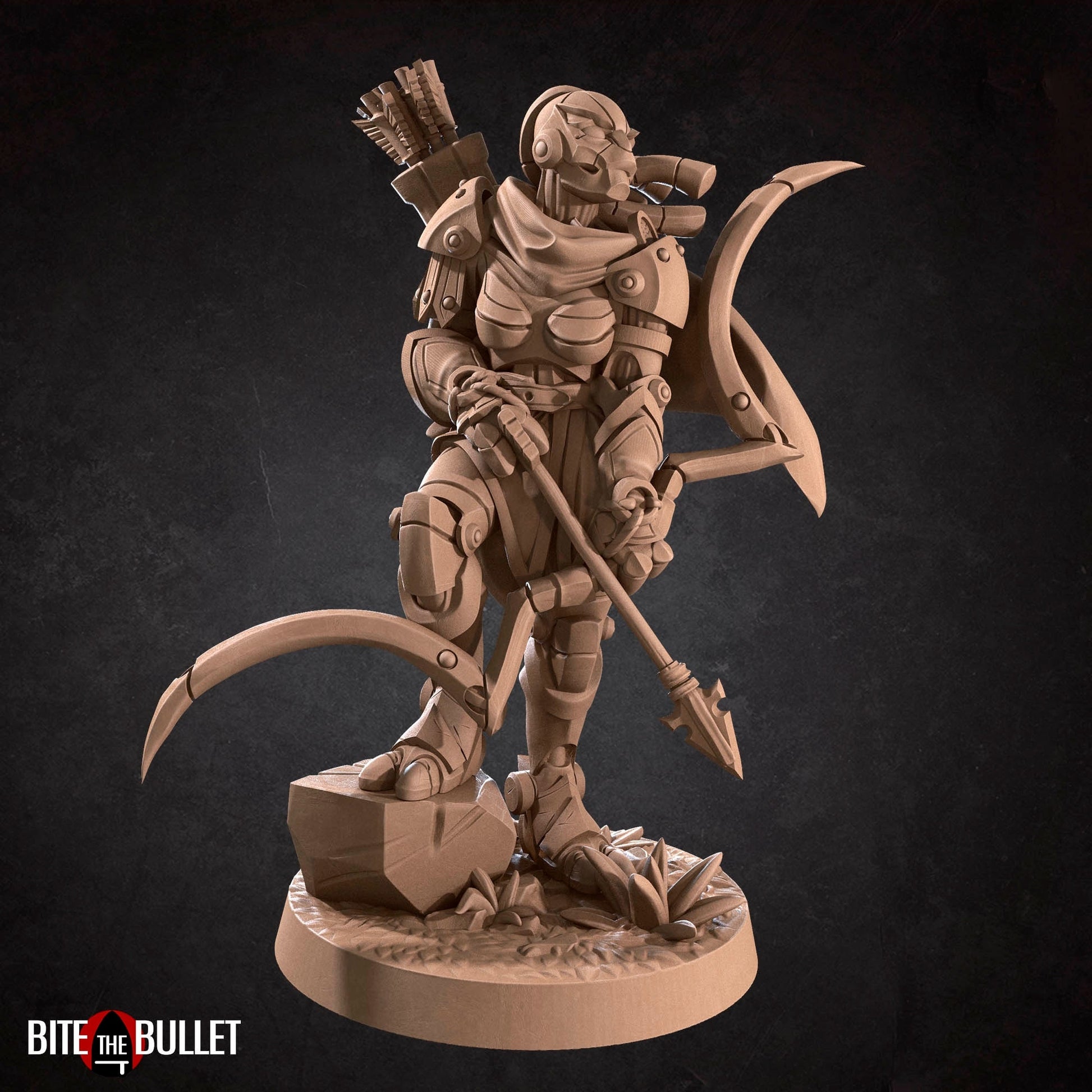 Warforged Ranger Miniature | Tabletop RPG Miniature | Bite the Bullet | Roleplaying 3D Printed Fantasy Mini - 3DPrintDen