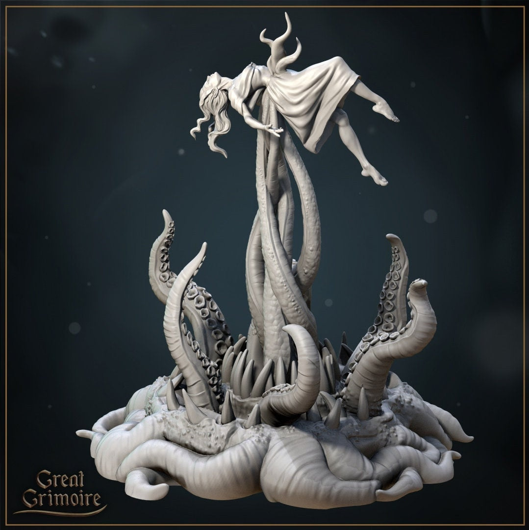 Ocean Sacrifice Miniature | Tabletop RPG Miniature | Great Grimoire | Roleplaying 3D Printed Fantasy Mini - 3DPrintDen