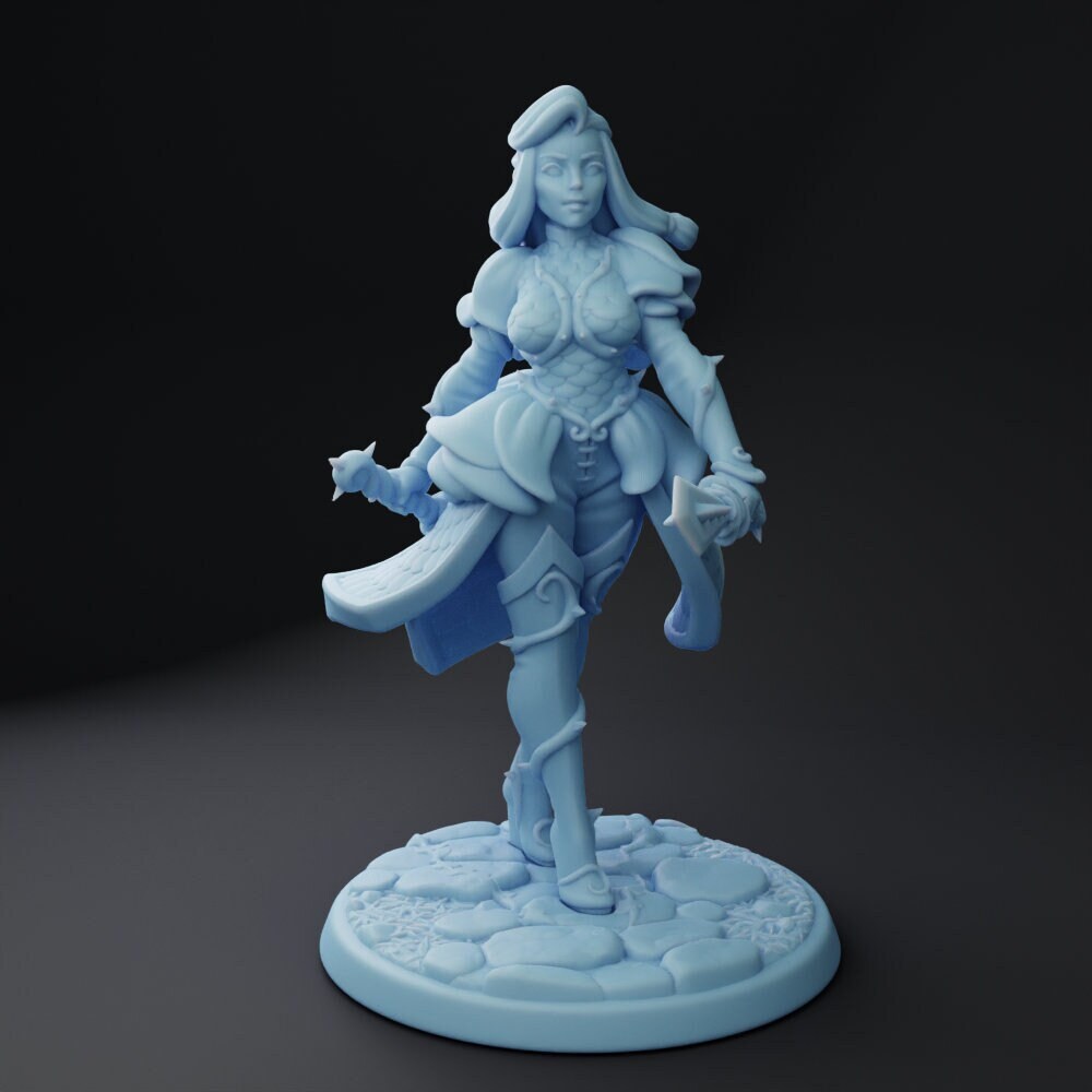 Female Blood Thorn Ranger Miniature | Twin Goddess Miniatures | Tabletop RPG Miniature | Roleplaying 3D Printed Fantasy Mini - 3DPrintDen