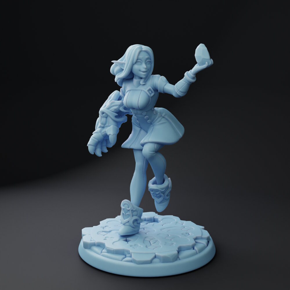 Female Hex Wizard Miniature | Twin Goddess Miniatures | Tabletop RPG Miniature | Roleplaying 3D Printed Fantasy Mini - 3DPrintDen