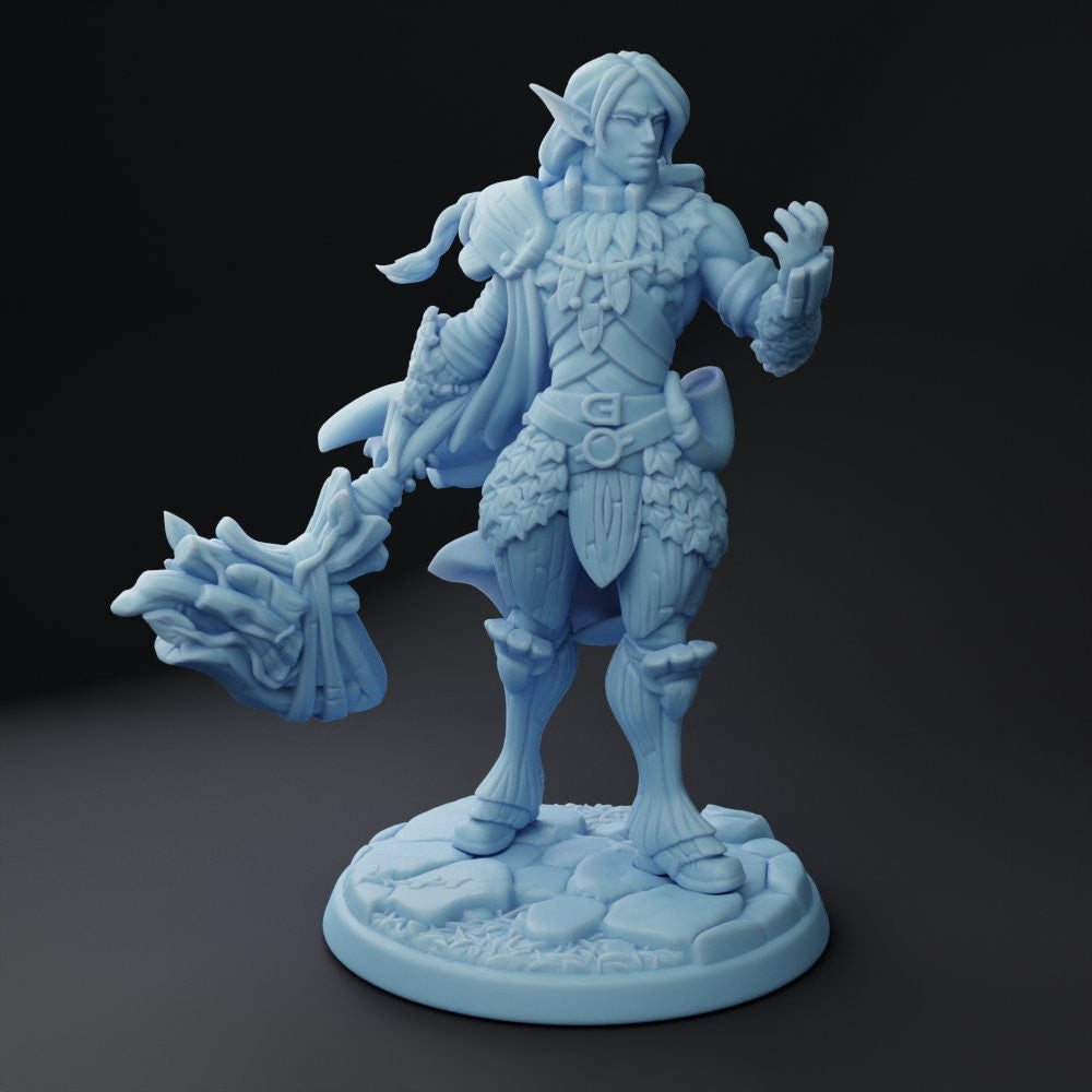 Elf Paladin Miniature, Phaeden | Twin Goddess Miniatures | Tabletop RPG Miniature | Roleplaying 3D Printed Fantasy Mini - 3DPrintDen