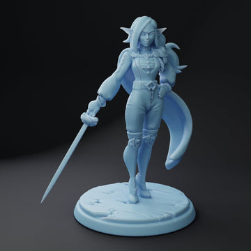 Female Duelist Miniature, Karina | Twin Goddess Miniatures | Tabletop RPG Miniature | Roleplaying 3D Printed Fantasy Mini - 3DPrintDen