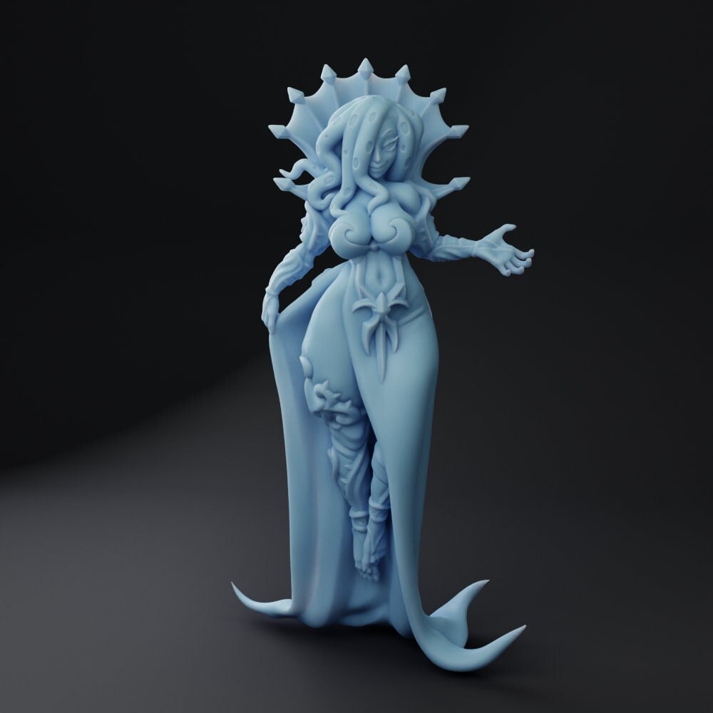 Female Illithid Miniature | Twin Goddess Miniatures | Tabletop RPG Miniature | Roleplaying 3D Printed Fantasy Mini - 3DPrintDen