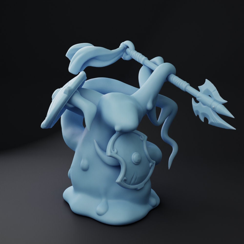 Plasmoid Fighter Miniature | Twin Goddess Miniatures | Tabletop RPG Miniature | Roleplaying 3D Printed Fantasy Mini - 3DPrintDen