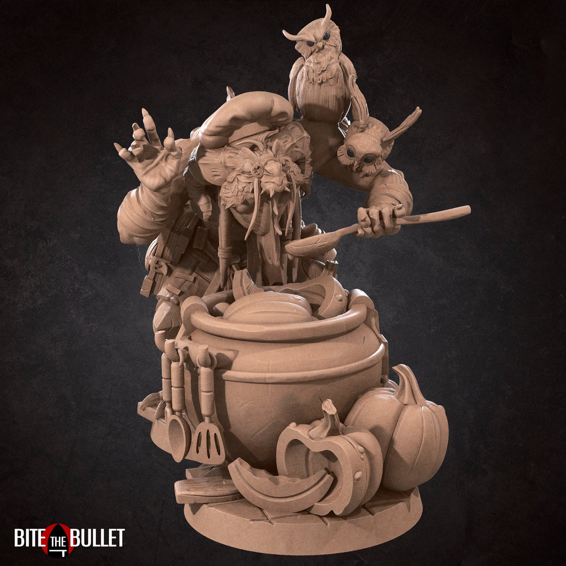 Dragonborn Cook Miniature | Tabletop RPG Miniature | Bite the Bullet | Roleplaying 3D Printed Fantasy Mini - 3DPrintDen